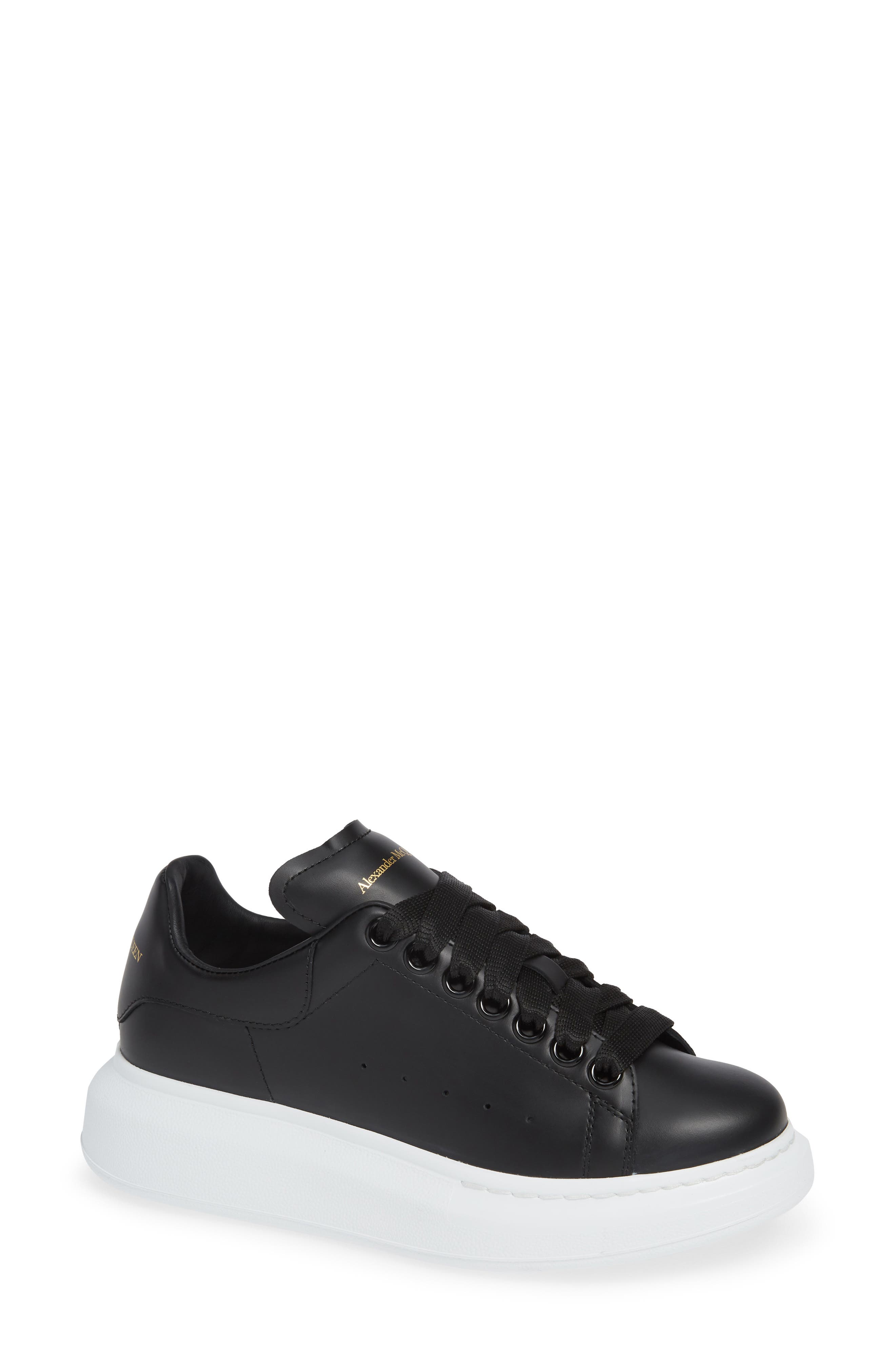 black and white alexander mcqueen sneakers women's