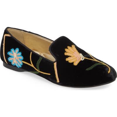Birdies Starling Embroidered Flat, Black