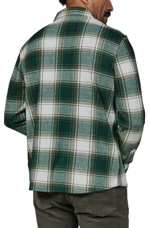 7 Diamonds Generation Plaid Knit Flannel Button-up Overshirt In Dark Teal