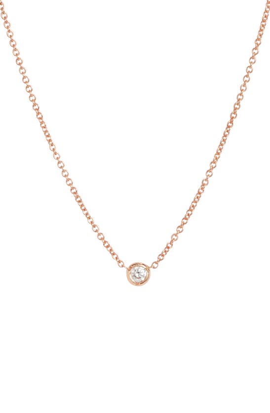 BONY LEVY PETITE BEZEL DIAMOND SOLITAIRE NECKLACE LP00005W