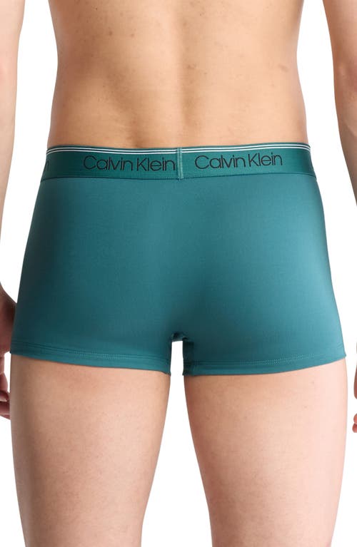 Shop Calvin Klein 3-pack Low Rise Microfiber Stretch Trunks In Teal Multi