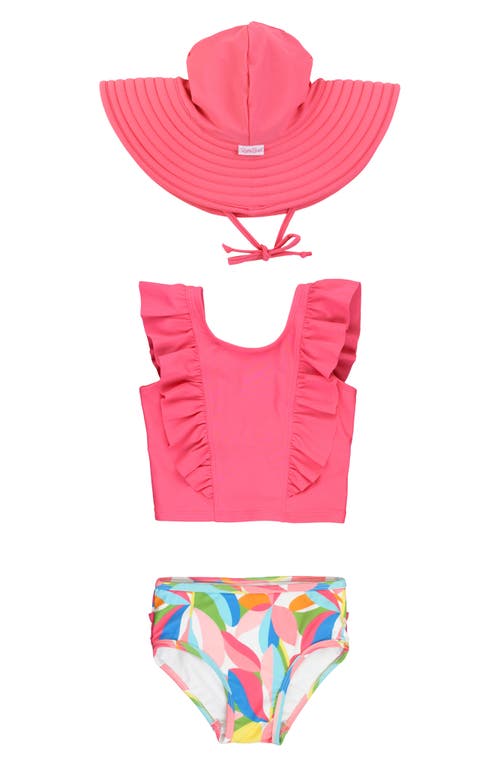 RuffleButts Tropical Adventure Two-Piece Swimsuit Hot Pink at Nordstrom,