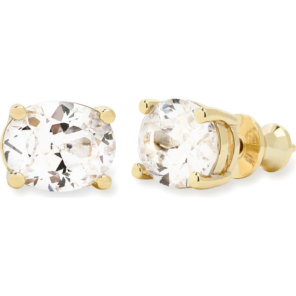 Melinda Maria Hello Gorgeous Stud Earrings In Goldhite