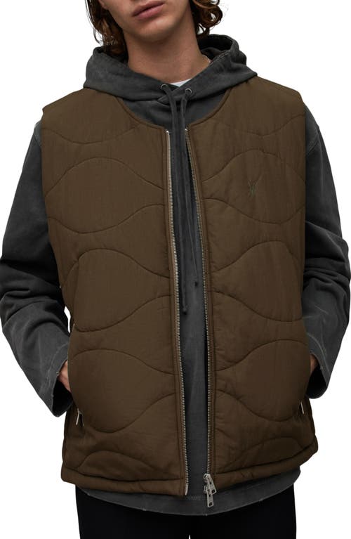 AllSaints Nebular Zip Vest Khaki Brown at Nordstrom,