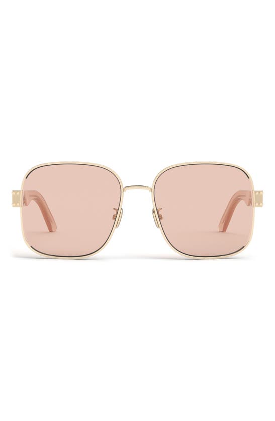 Dior Signature S5u Round Sunglasses, 60mm In Gold/pink