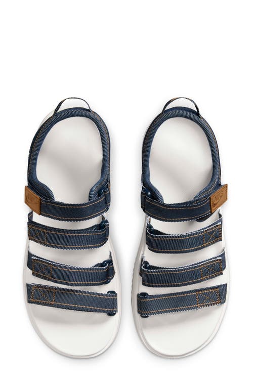 Shop Nike Icon Classic Platform Sandal In Navy/sail/flax