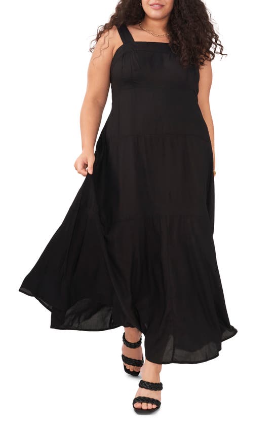 Vince Camuto Sleeveless Tiered Maxi Dress In Rich Black
