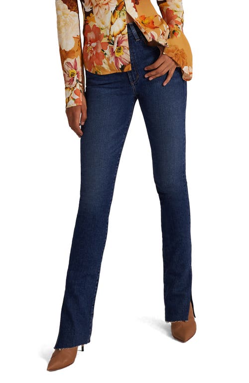 Favorite Daughter The Valentina Shortie Split Raw Hem High Waist Mini Bootcut Jeans Dallas at Nordstrom,