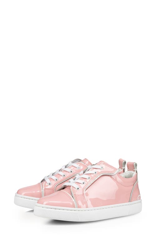 Christian Louboutin Kids' Funnyto Patent Leather Trainer In Rosy/bianco