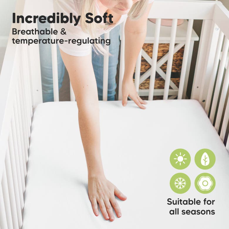 Keababies Isla Fitted Mini Crib Sheets In Soft White