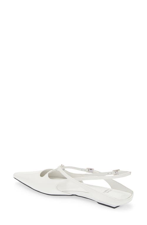 Shop Jeffrey Campbell Fax Pointed Toe Slingback Flat In White Patent