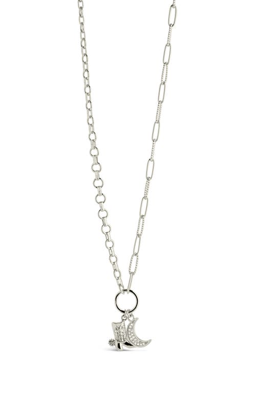 Sterling Forever Kelsea Cubic Zirconia Charm Pendant Necklace In Silver