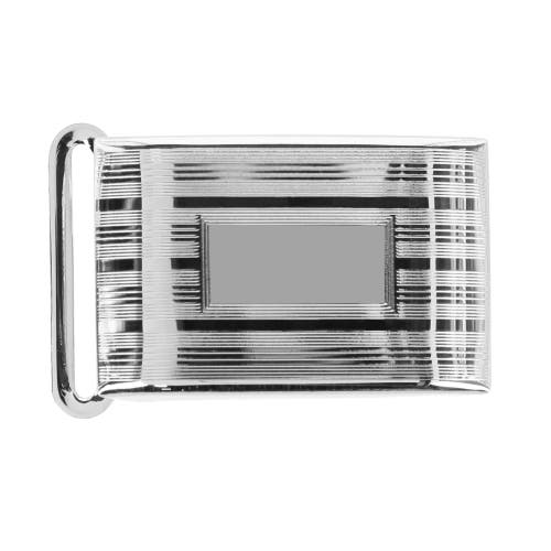 Trafalgar 25mm Engine Turned Engraved Compression Belt Buckle With Small Loop In Silver