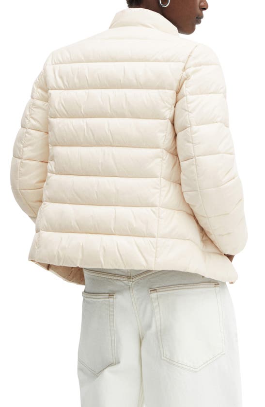 Mango Water Repellent Quilted Jacket In Ecru