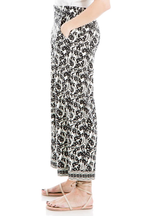 Max Studio Wide Leg Pull-on Crop Pants In Ivbkfrpl
