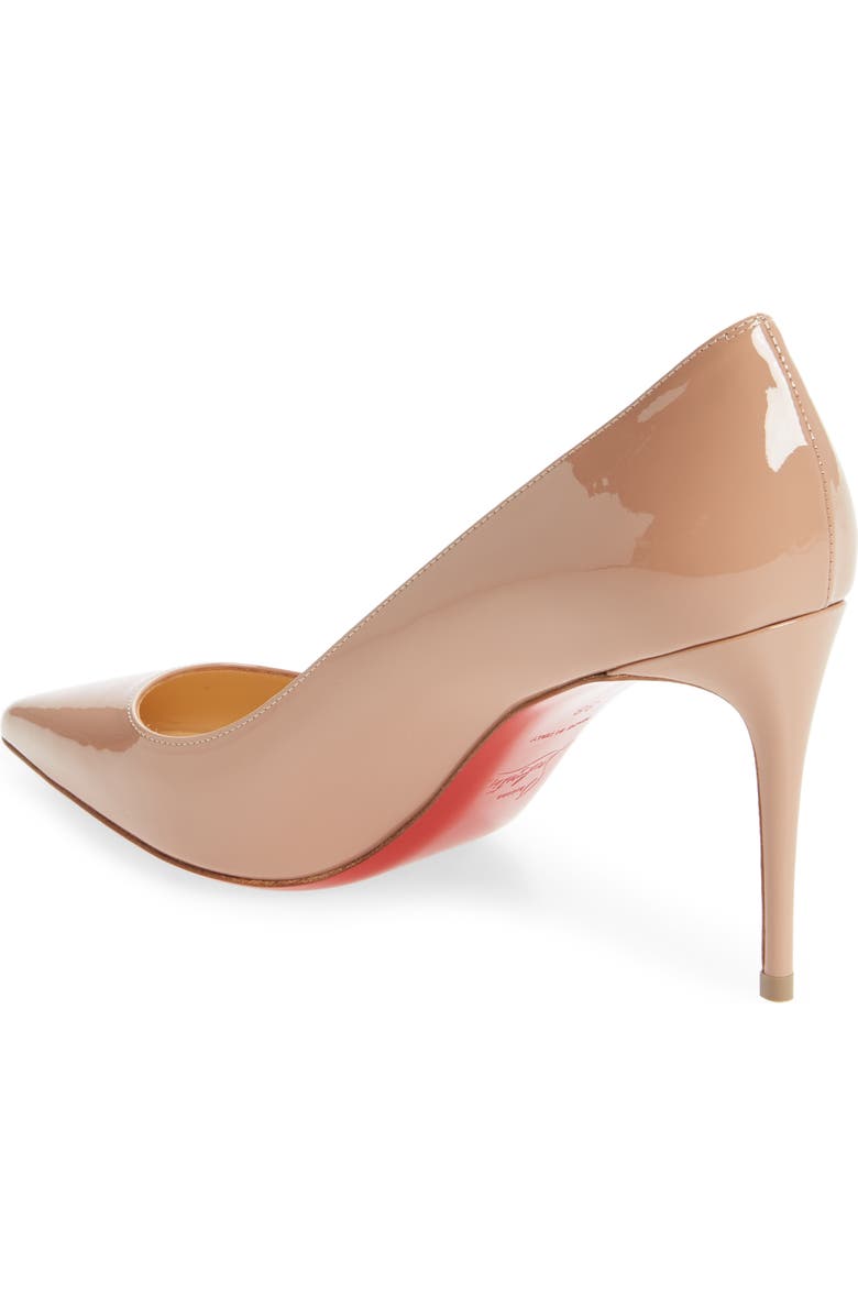 Christian Louboutin Kate Pointed Toe Patent Leather Pump, Alternate, color, Nude
