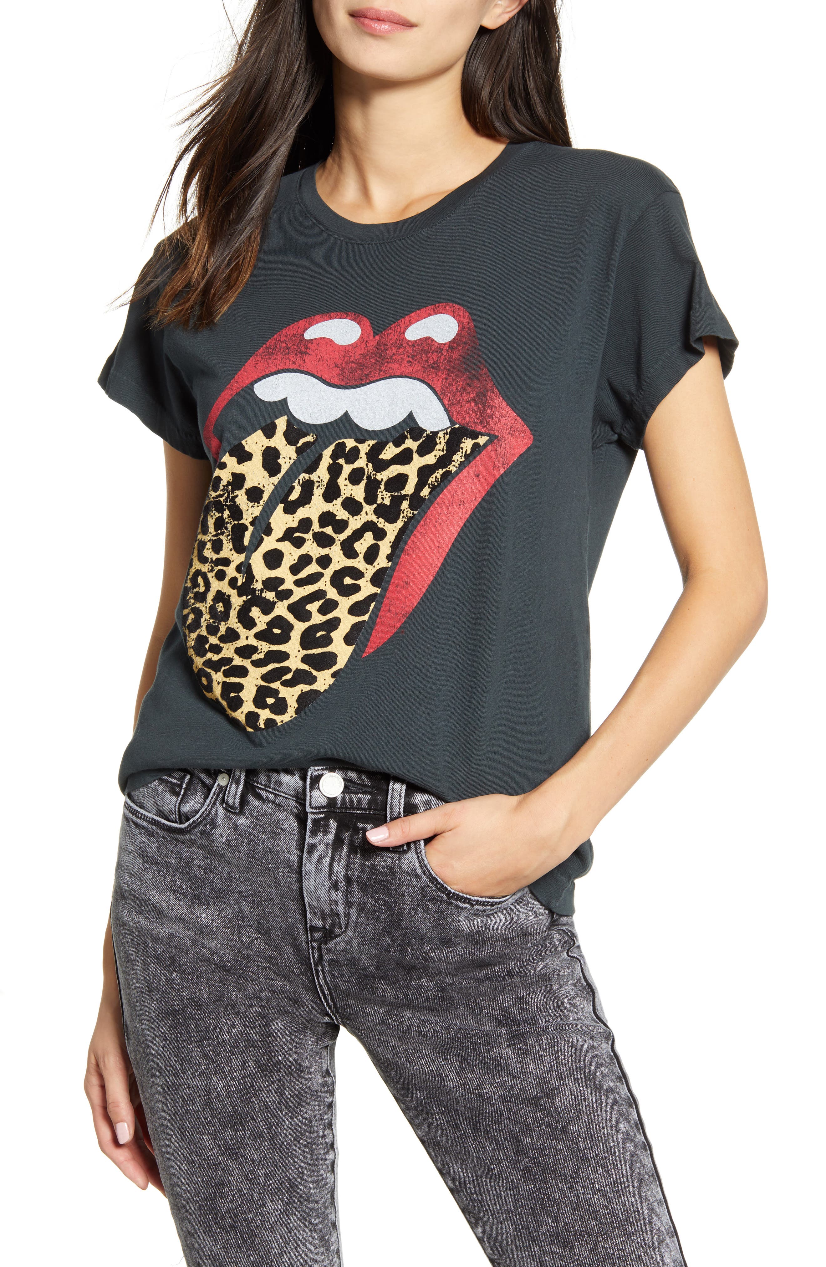 rolling stones graphic tee leopard tongue