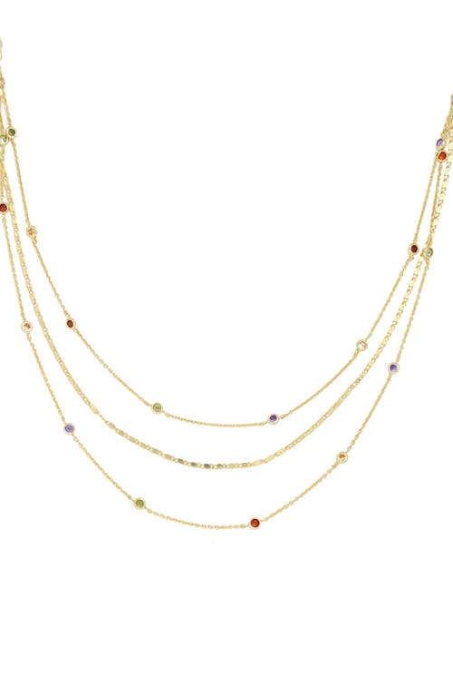 Ettika Rainbow Layered Necklace in Gold at Nordstrom