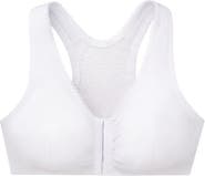 Front-Closure Cotton T-Back Comfort Bra White