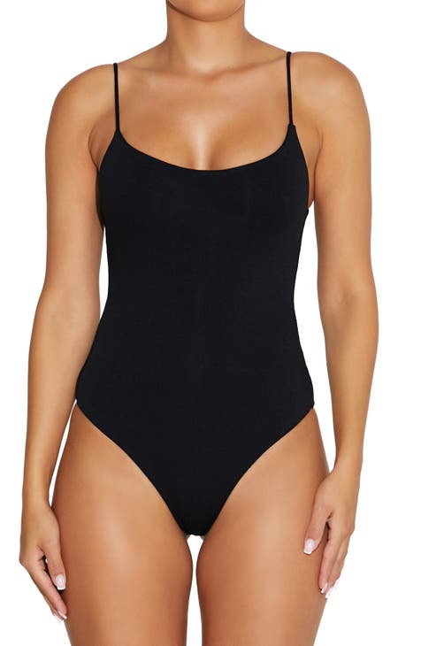 Naked Wardrobe Long Sleeve Faux Leather Bodysuit in Black at Nordstrom,  Size Small - Yahoo Shopping