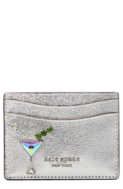 Kate Spade Small Black Pouch - Glitter Bag Luxury Designer Key Wallet