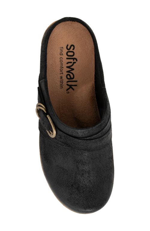 Softwalk ® Asmara Platform Mule In Black Suede