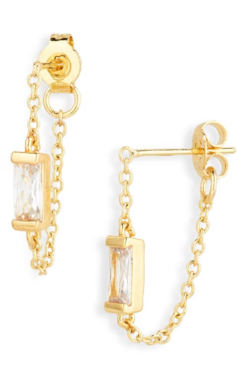 Cubic Zirconia Ear Jackets in 14K Gold Dipped