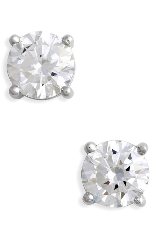 Simulated Diamond Stud Earrings in Silver/Clear