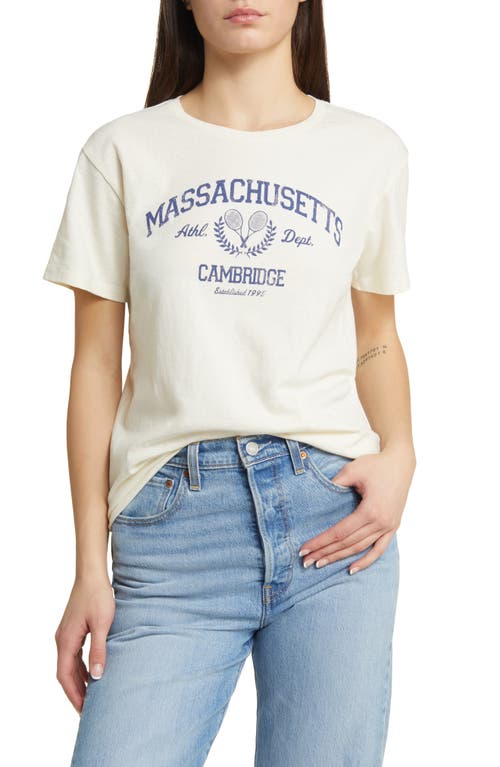Massachusetts Athletic Dept Graphic T-Shirt in Washed Marshmallow