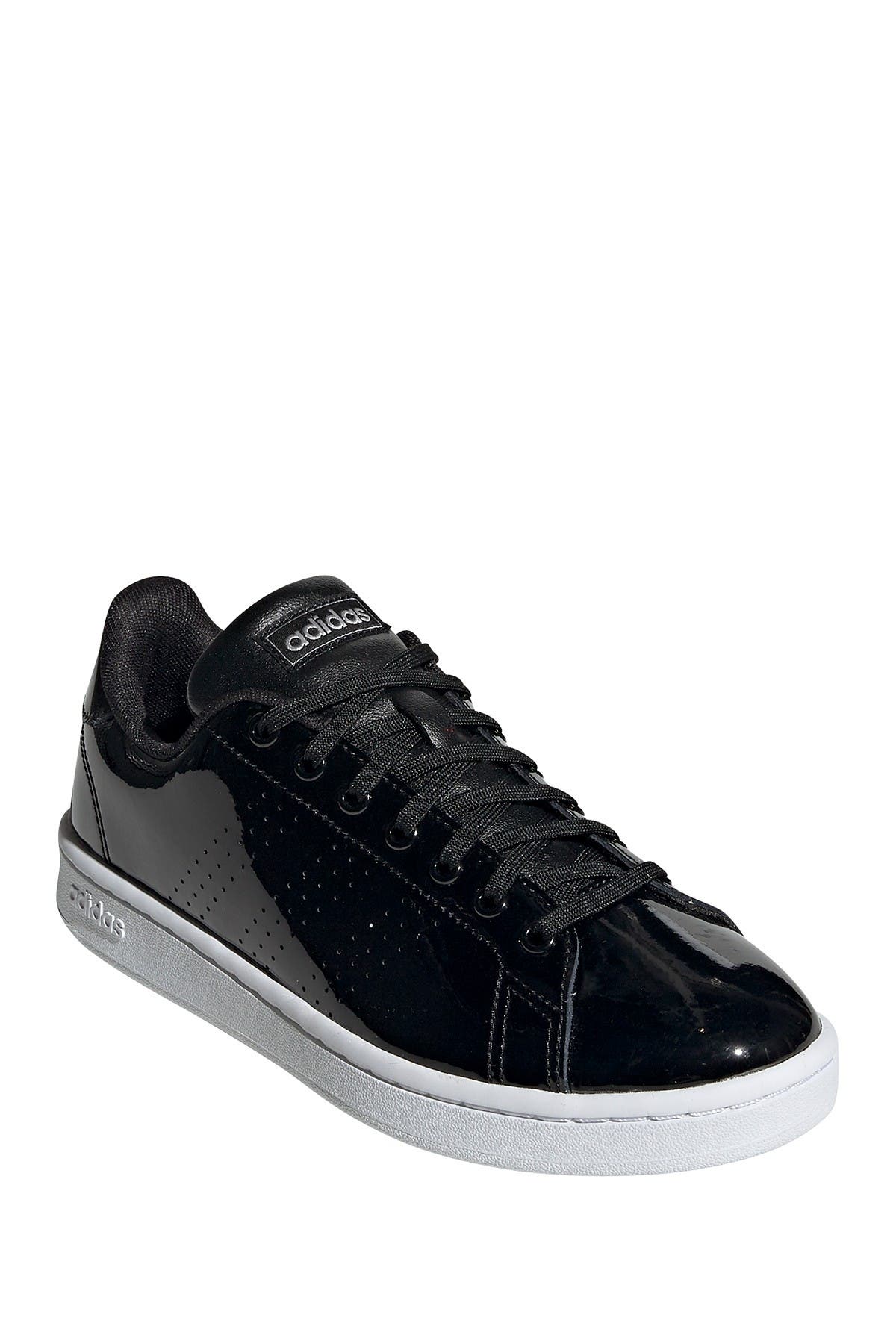 adidas black patent leather sneakers