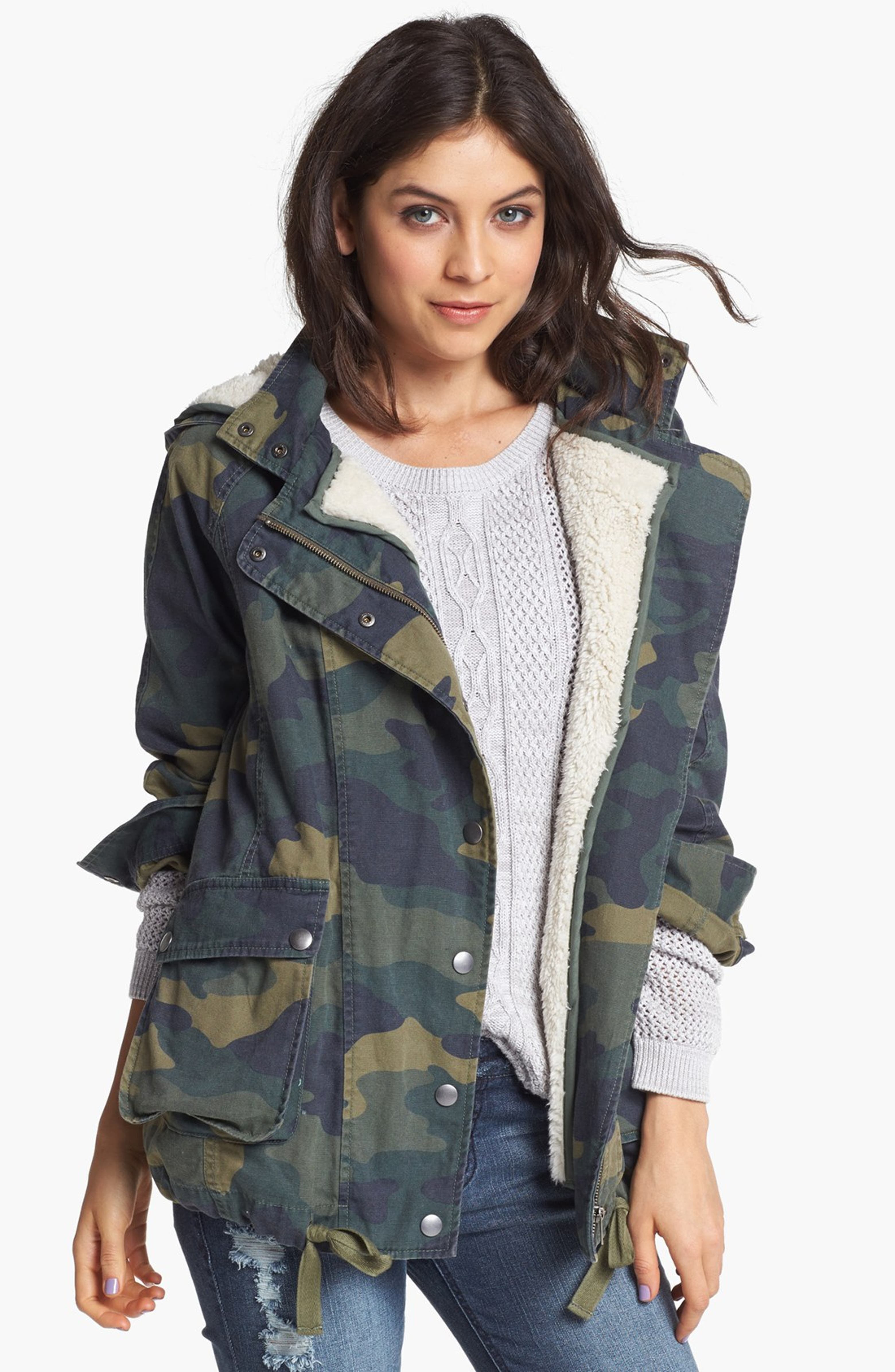 BP. Faux Shearling Lined Slouchy Jacket | Nordstrom