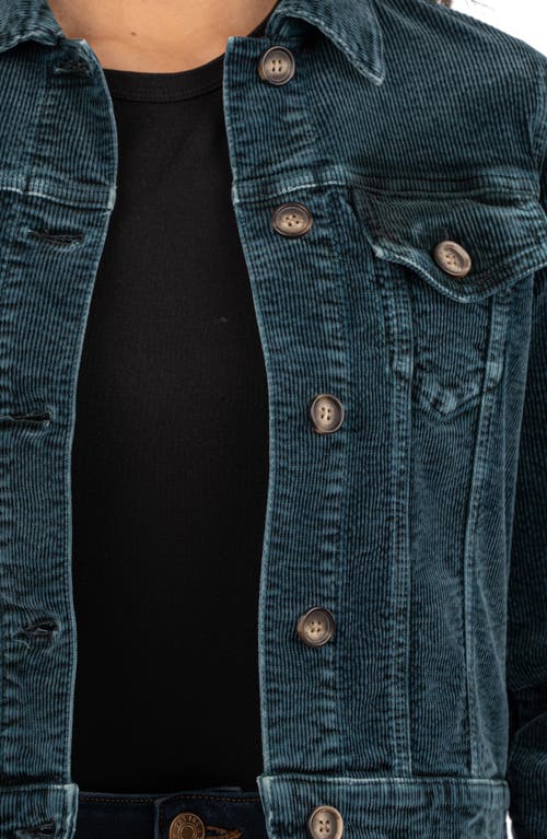 Kut From The Kloth Julie Corduroy Crop Jacket In Marine