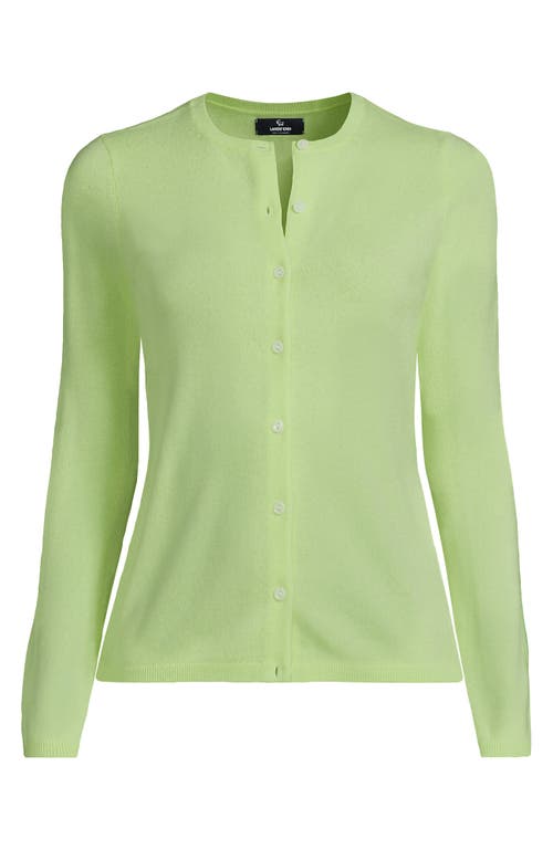 Shop Lands' End Cashmere Cardigan Sweater In Fluorescent Green