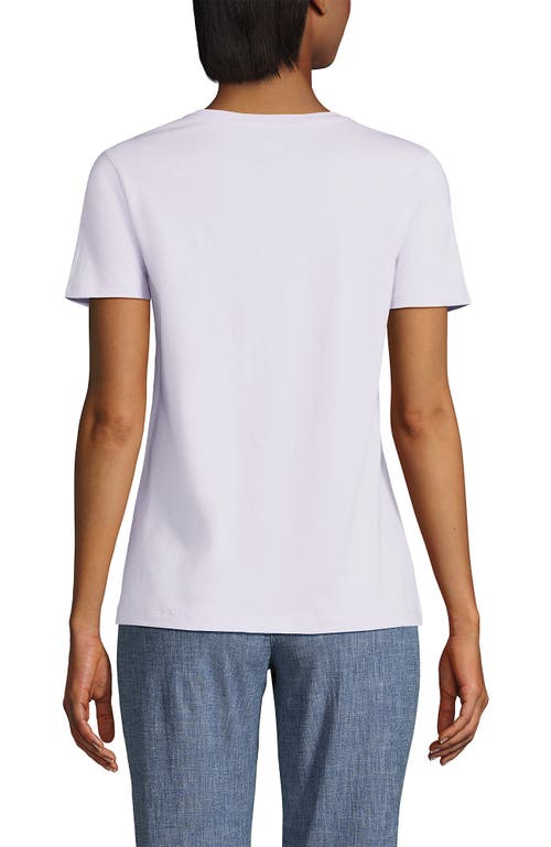 Shop Lands' End Relaxed Supima Cotton Crew Neck T-shirt In Pale Lilac Frost