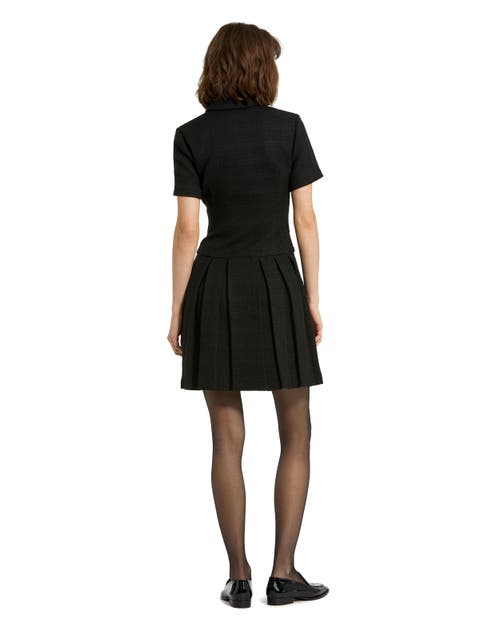 Shop Mac Duggal Tweed Short Sleeve Blazer Mini Dress In Black