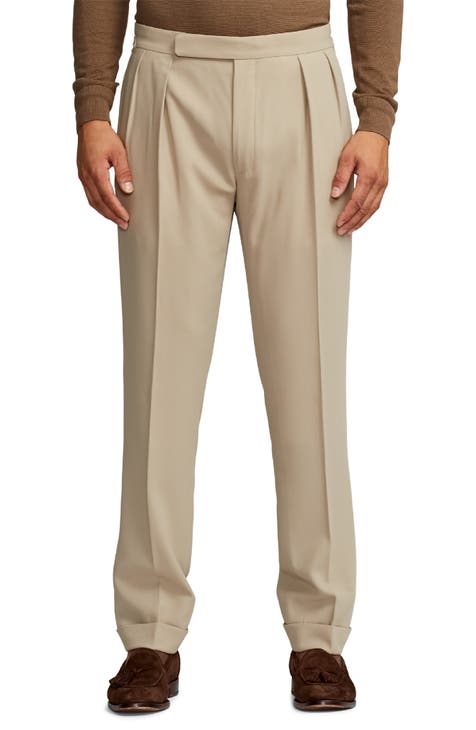 Ralph Lauren Purple Label Gregory Narrow Striped Linen Pants, Dress Pants