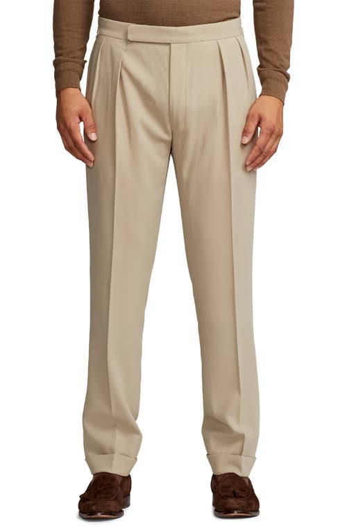 Ralph Lauren Purple Label Gregory Pleated Wool Crepe Trousers Truffle at Nordstrom,