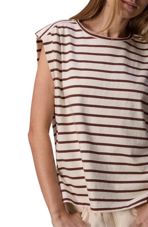 Rag & Bone Mica Stripe Muscle Tee Brwstripe In Brownstripe