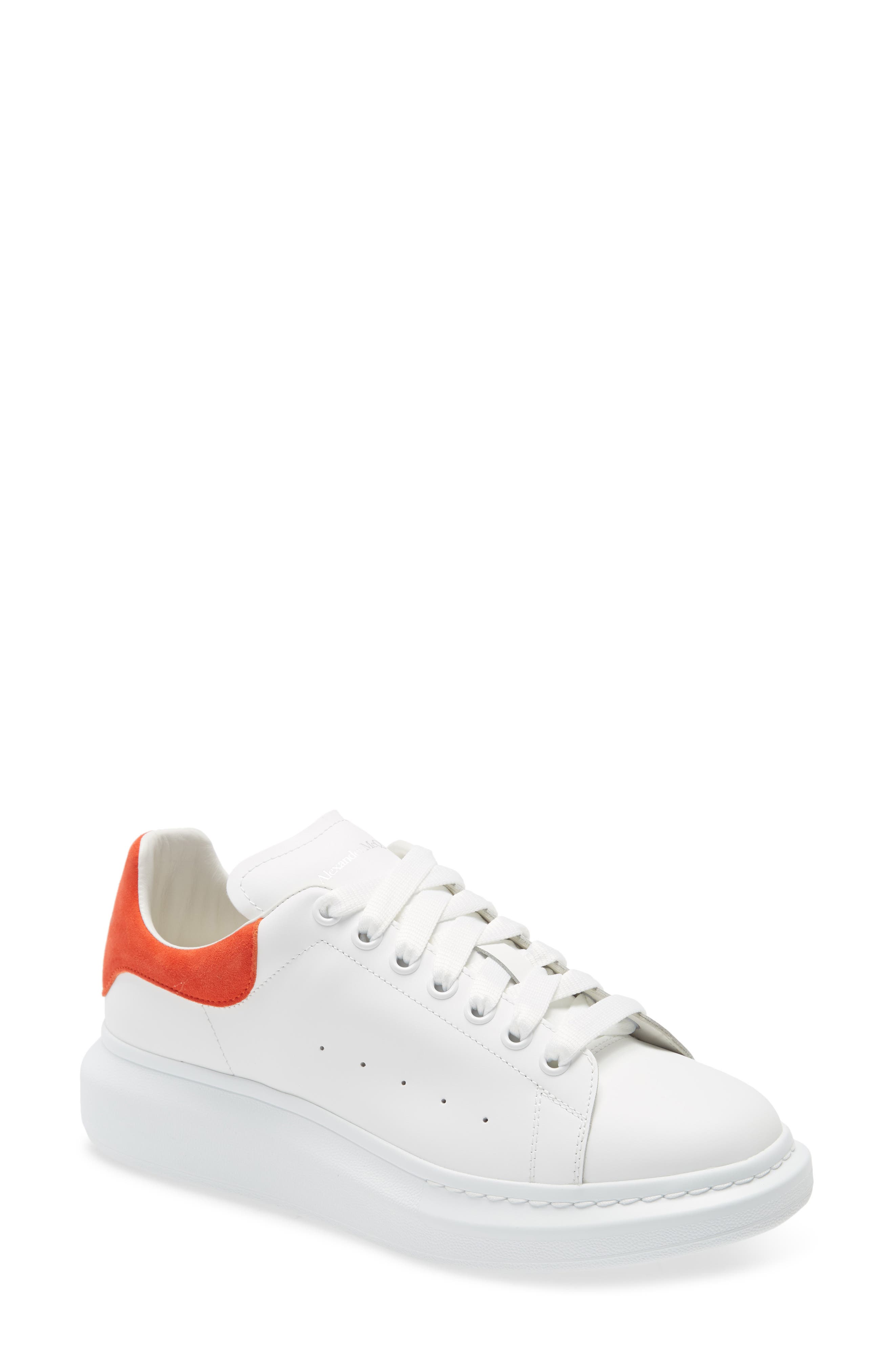 alexander mcqueen sneakers orange and white