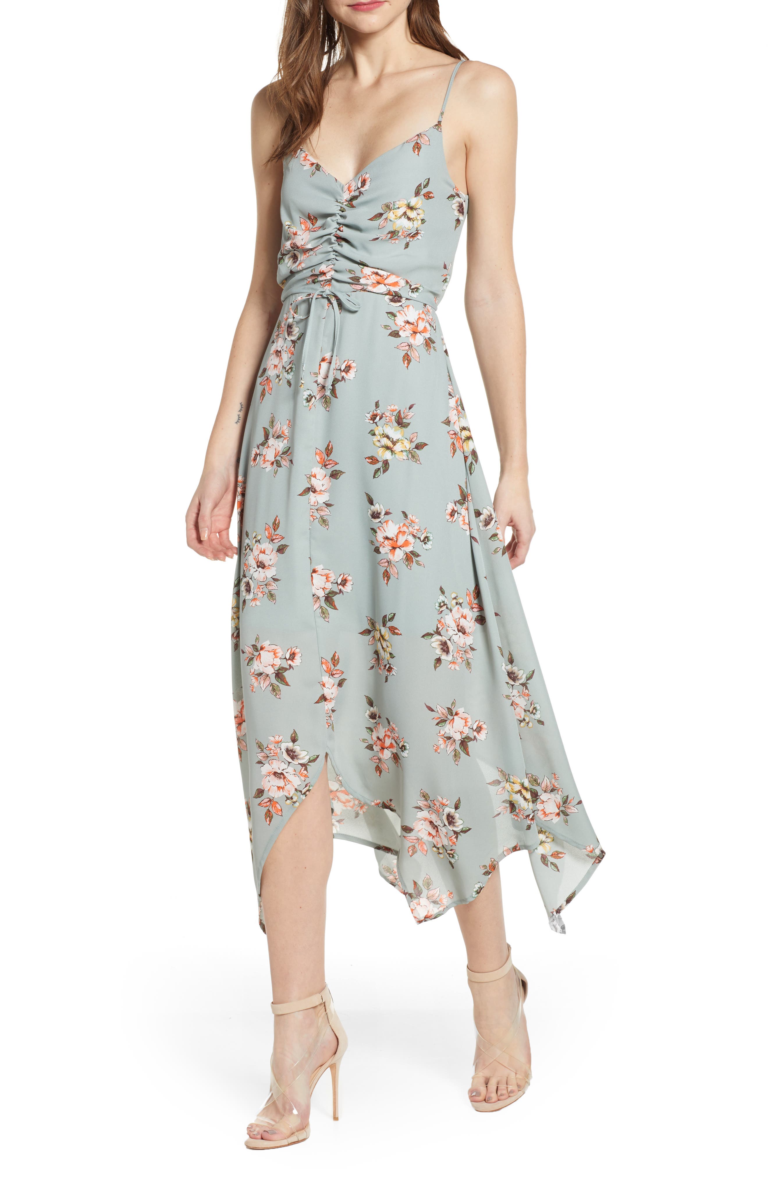 Row A Floral Cinch Front Maxi Dress