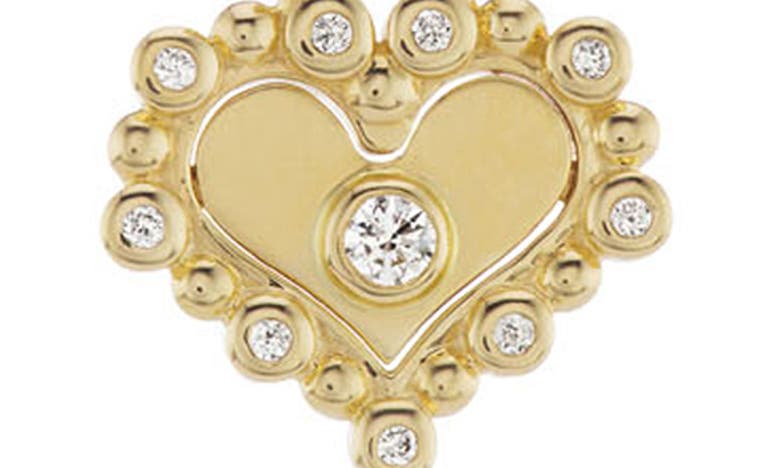 Shop Orly Marcel Diamond Heart Pendant Necklace In Yellow Gold