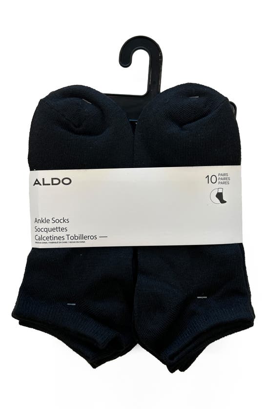 Shop Aldo Core 10-pack Ankle Socks In Black