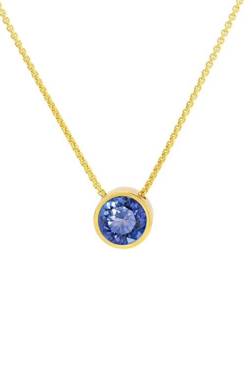 Midi Signature Stone Pendant Necklace in Midnight Blue/gold