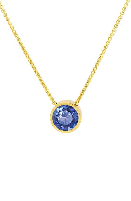 Dean Davidson Midi Signature Stone Pendant Necklace In Midnight Blue/gold