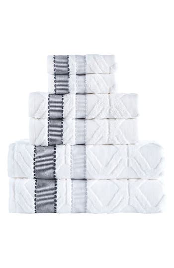 Brooks Brothers 6-piece Large Square Cotton Towel Set In White