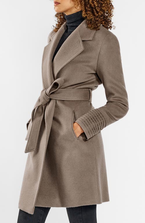 Shop Sentaler Pickstitch Detail Alpaca & Wool Wrap Coat In Beige