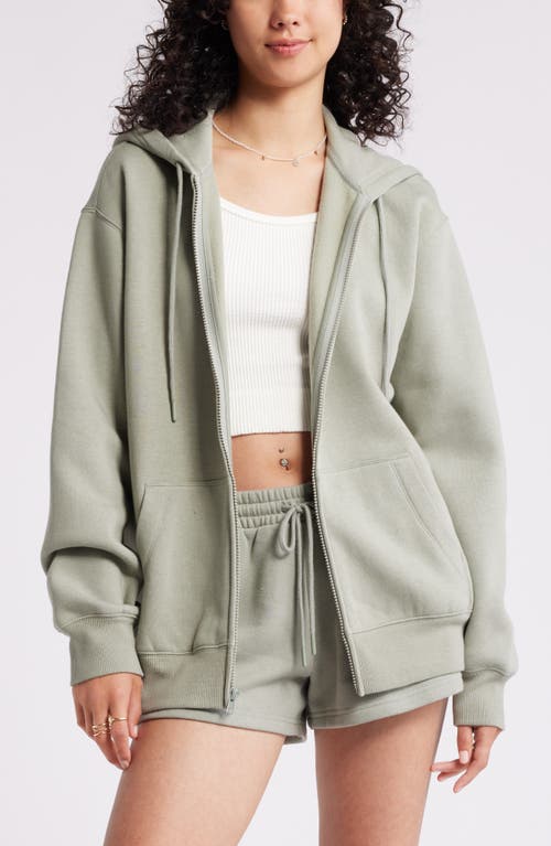 Shop Bp. Oversize Zip Fleece Hoodie In Green Halo