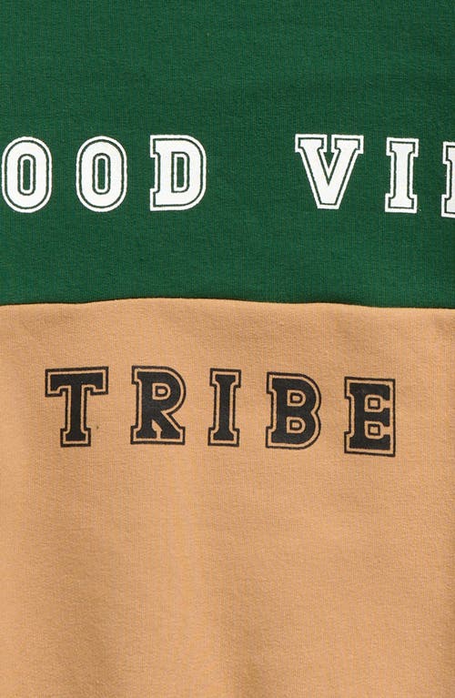 Shop Tiny Tribe Kids' Good Vibe Sweatshirt In Green Multi