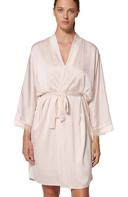 Simone Perele Satin Secrets Kimono Robe In Sakura Pink