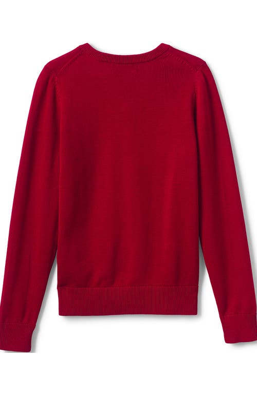 Shop Lands' End School Uniform Boys Cotton Modal Fine Gauge V-neck Sweater In Red